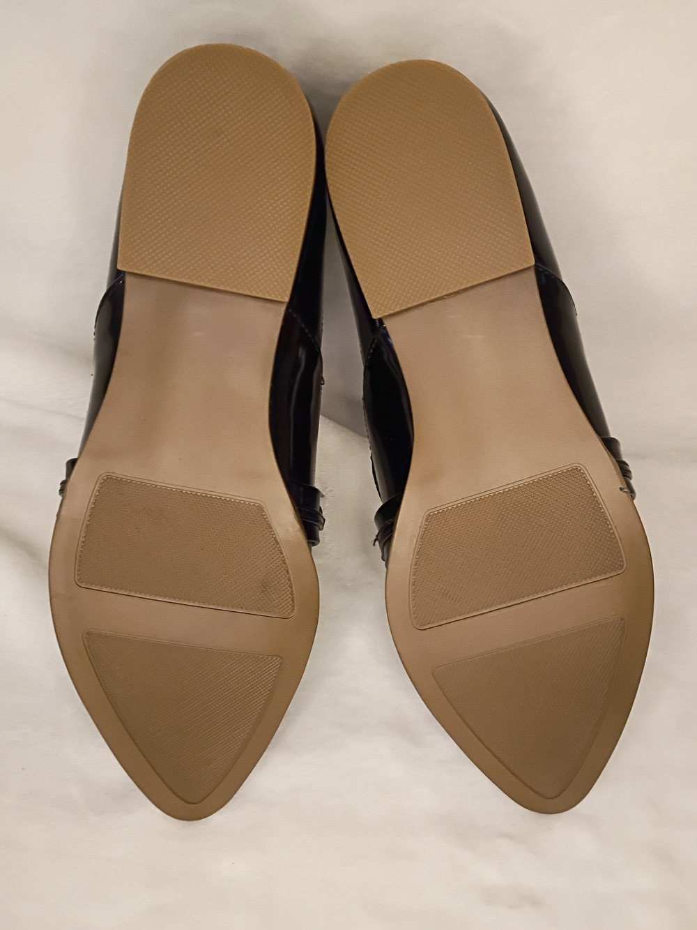 Black Patent Pointed Toe Chain Loafers - Picture 10 of 13